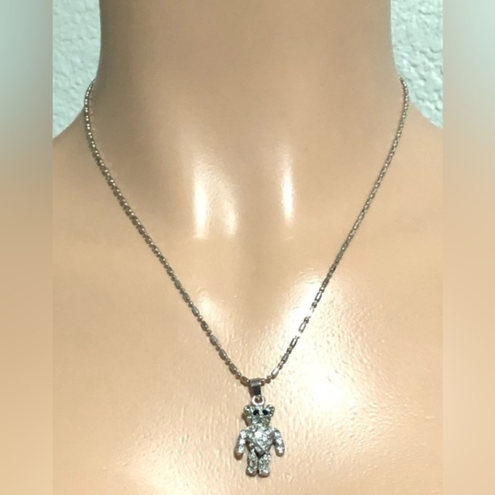 Teddy Bear rhinestones necklace set - Picture 4 of 8